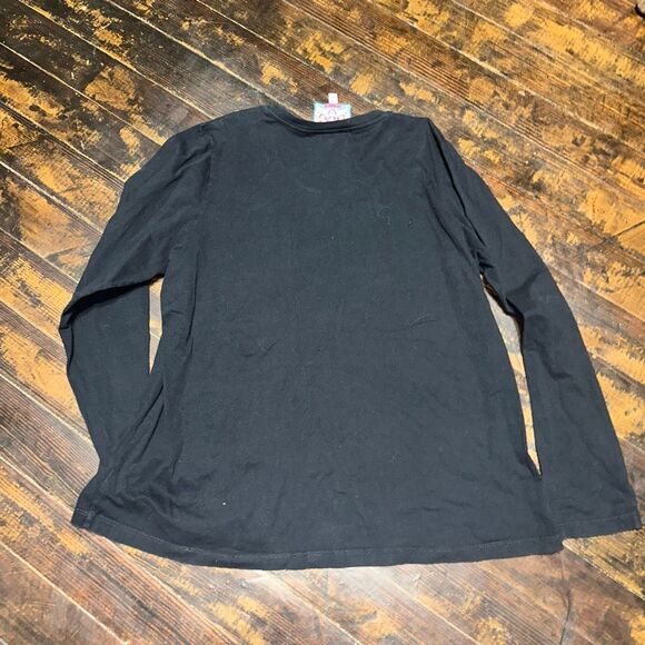 Johnny Was black bird embroidered minimalist whimsical knit top - Picture 4 of 4